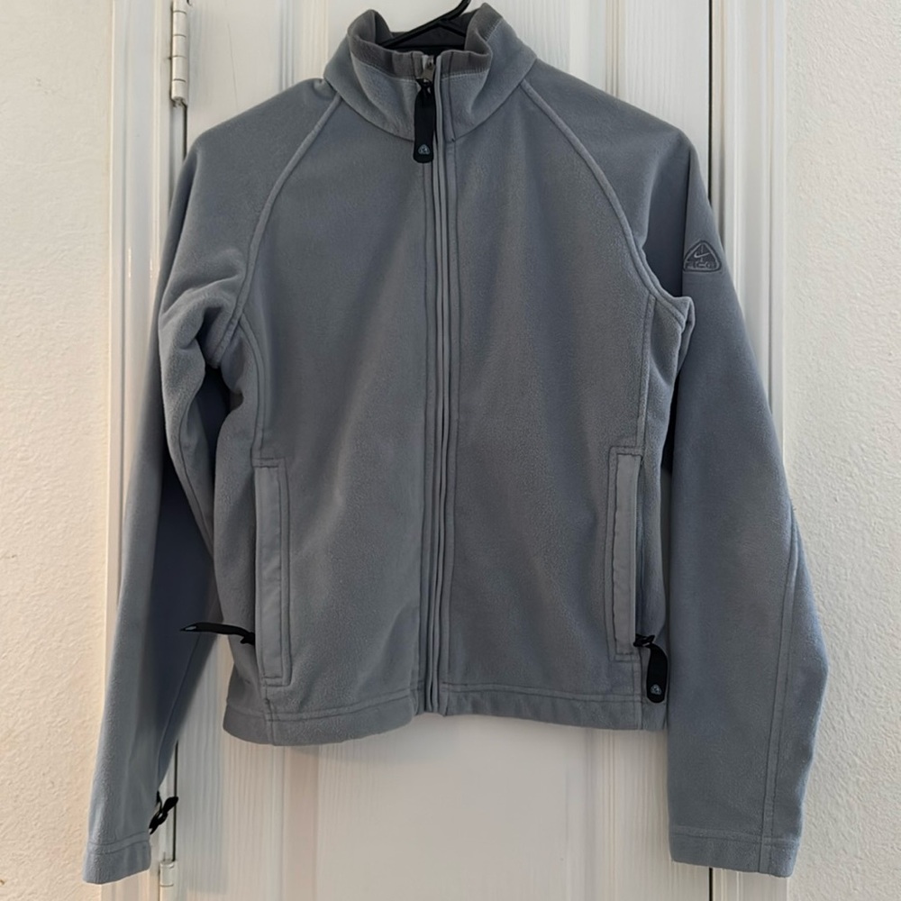 ✋Nike ACG Thermal 2 Grey Fleece Zip Up Therma-Fit Zip Pocket Ski Vintage